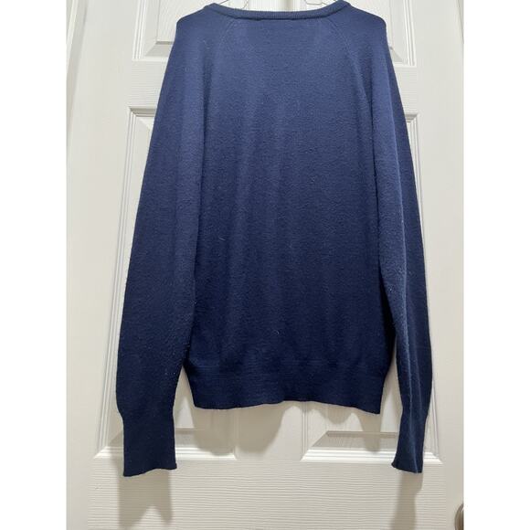 Vintage Christian Dior Sweater Mens Large V Neck Monsieur Made USA Classy Navy - Picture 6 of 7